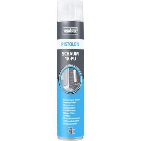 Primaster Pistolen Schaum 1K-PU 750ml Montage- Füll- Dämm- Klebschaum Wasserfest