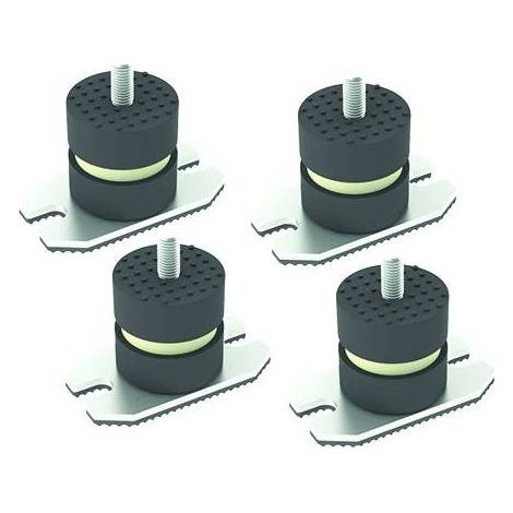 4 PZ ANTIVIBRANTI A PAVIMENTO CON PIASTRA Misura: HxL 40x40 mm  M8x22