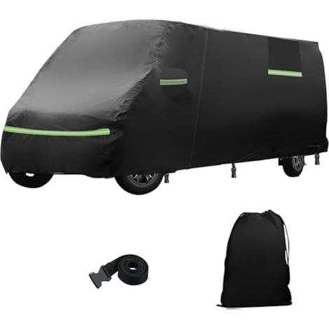 Housse de voiture complète pour Ford Transit/Tourneo Custom 2023-2025, housse imperméable et respirante avec fermeture éclair de porte latérale, bandes coupe-vent, pluie, neige, UV, poussière, toutes (1/5)