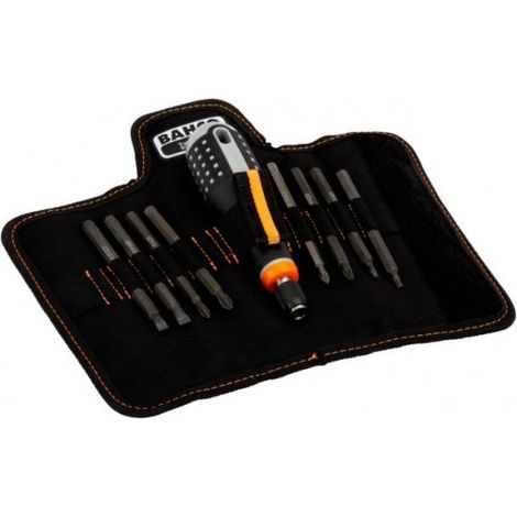 BAHCO - Tvis ERGO, poignée caout et jeu de lames interchangeables à fente/PH/PZ/TORX-9pc