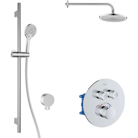 kielle Oudee - Mitigeur thermostatique encastré, 2 sorties, avec accessoires EcoSpare et corps d’encastrement, chrome 20602SPT60 (1/5)