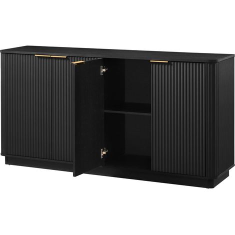 PLACARD Design Élégant Rangement Durable MDF Noir 160 cm x 40 cm x 80 cm (1/5)