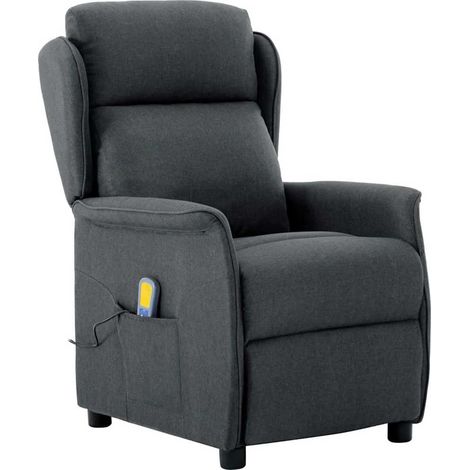 Massagesessel Dunkelgrau 93,5 x 67,5 x 101,5 cm Stoff