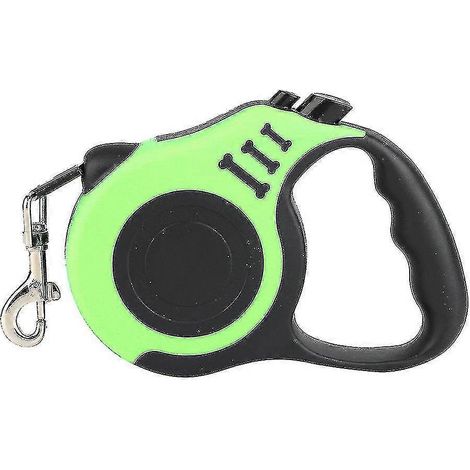 Laisse pour animaux de compagnie rétractable automatique en nylon, 3 m, 1 pièce, verte (1/5)