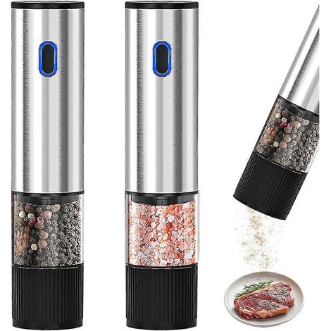[KK] Moulin à sel et à poivre électrique rechargeable par USB avec récipient de 80 ml et mouture réglable【jl】