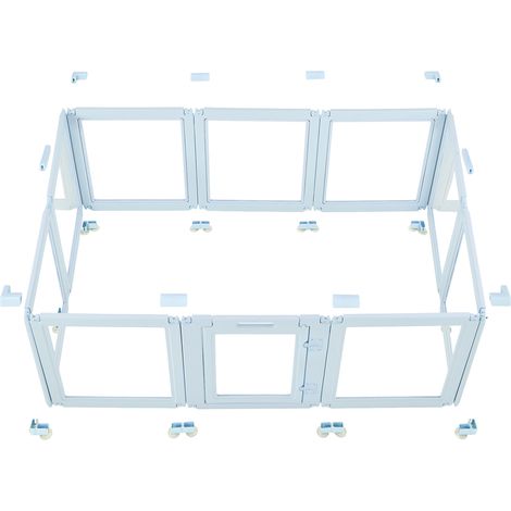 MophornBox per parto di cani cuccioli 1930x1245x765mm, recinto in plastica per cani di taglia grande, resistente all'acqua con finestre trasparenti e chiusura per porta, kit per animali domestici