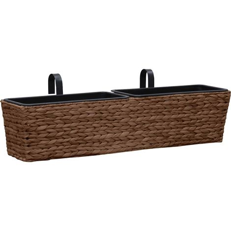 Maison Exclusive - Blumenkasten 2 Stk. Wasserhyazinthe Braun (1/5)