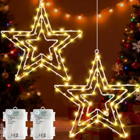 Etoile Lumineuse Noël 2 Pièces Lumière de Fenêtre de Noël (1/5)