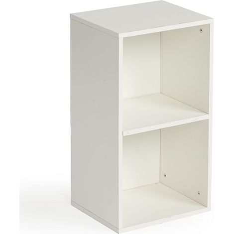 Table de Chevet Enfant Blanche à 2 Niveaux, Petite Étagère Ouverte, Meuble Rangement, Étagère de Chevet pour Chambre d'enfant, Style Moderne Minimaliste, 29 x 24 x 54cm (1/5)