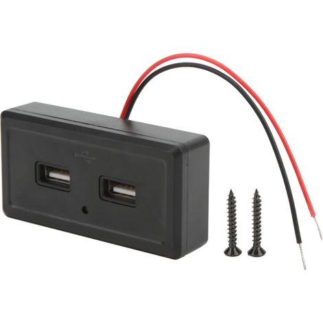 Pannello di ricarica USB doppio per camper e autobus, nero, ingresso 12-24V, impermeabile, modifica universale -Crezuo