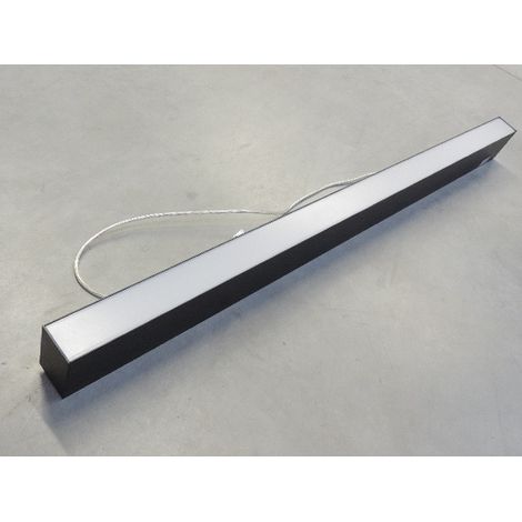 Plafonnier suspendu Linéaire LED 40W noir longueur 1200mm 3000K 3000lm 230V dimmable 0-10V diffuseur opale 48° IP20 PURE (1/3)