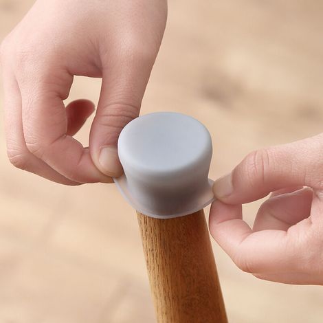 Petits protecteurs de sol en silicone pour pieds de chaise sans patins en feutre - antidérapants - 4 capuchons de pieds de cha (1/4)