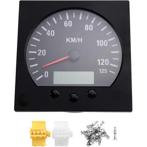 Compteur de vitesse/odomètre universel pour camions, diamètre 140 mm, 0-125 km/h, rétroéclairage, 9-36 V (1/5)