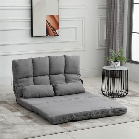 Fauteuil au sol inclinable couleur grise coussin confortable siège relax pour salon et bureau dossier réglable pour lecture méditation et