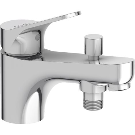 Jacob Delafon – Mitigeur bain douche monotrou Brive – Bague-limiteur de température – Débit 21 l/mn sous 3 bars – Cartouche à disques céramique