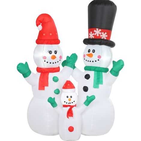 Familia de muñecos de nieve hinchables de 180 cm con LED para interior y exterior (1/5)