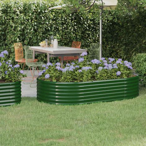 vidaXL Jardinera arriate acero galvanizado verde 175x100x36 cm (1/5)