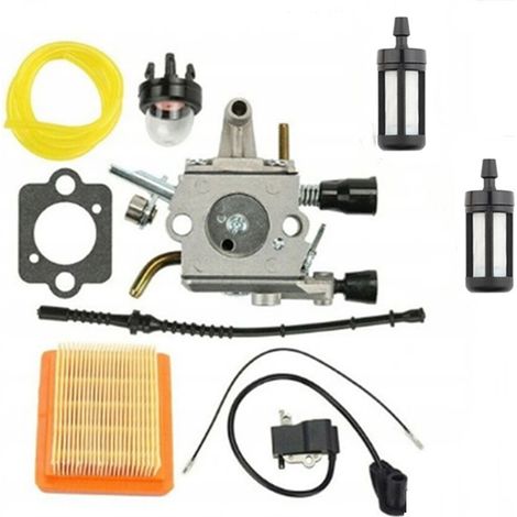 CSPARKV Vergaser mit Kraftstofffilter, Kraftstoffschlauch, Luftfilter für Stihl FS120 FS200 FS250 FS300 FS350 FS400 FS450 FS480 Freischneider
