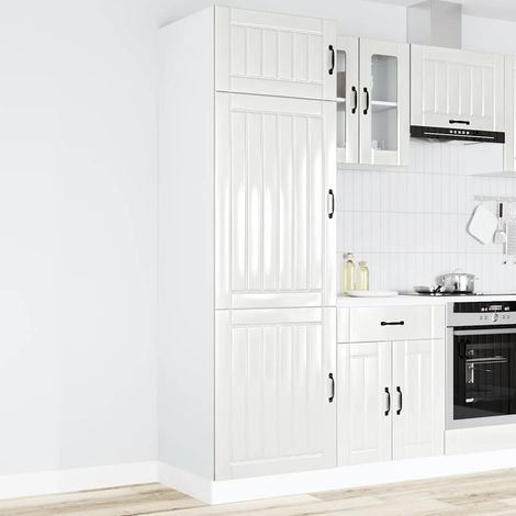 Maison Exclusive - Armadio da Cucina Lucca Bianco Lucido in Legno Multistrato