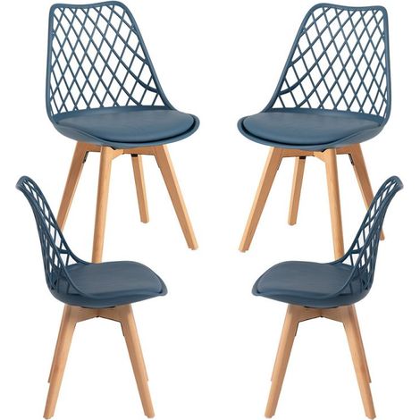 Packs Sillas Comedor - Pack 4 Sillas Mima - Azul Petróleo