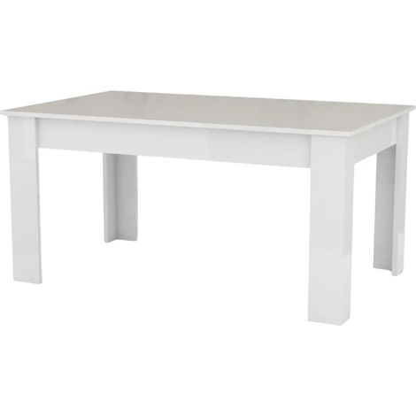 Tavolo da Pranzo Allungabile 160-210 Bianco Lucido Laccato Rettangolare (1/4)