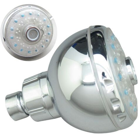 Pommeau douche LED 7 couleurs clignotantes, 3 jets effet pluie, réglable chrome poli, remplacement pour salle de bain