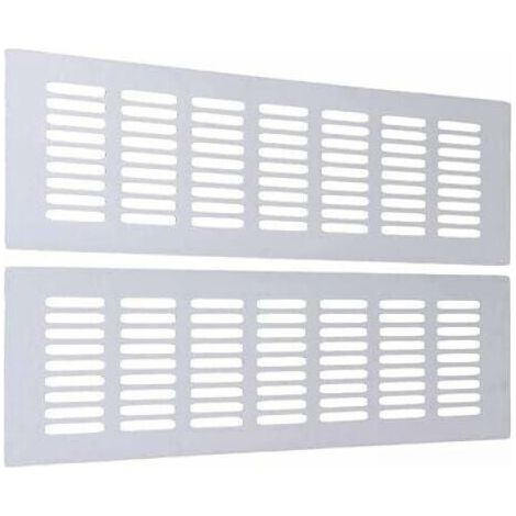 Griglia di ventilazione rettangolare per una ventilazione ideale. Griglia di ventilazione rettangolare 80 x 200 mm, 2 pezzi [bianca].
