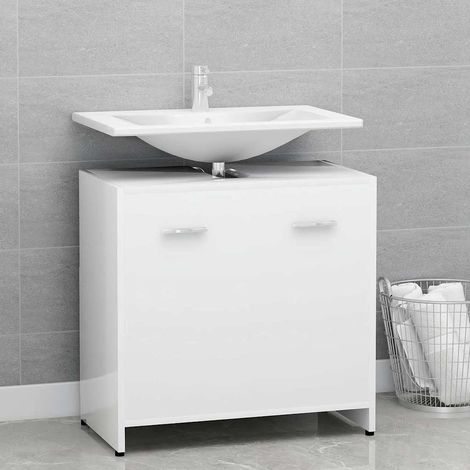 vidaXL Armario de baño madera contrachapada blanco 60x33x61 cm (1/5)