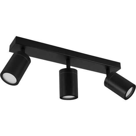 Deckenstrahler Metall verstellbar IP44 Schwarz GU10 3-flammig länglich Spot Lampe Decke