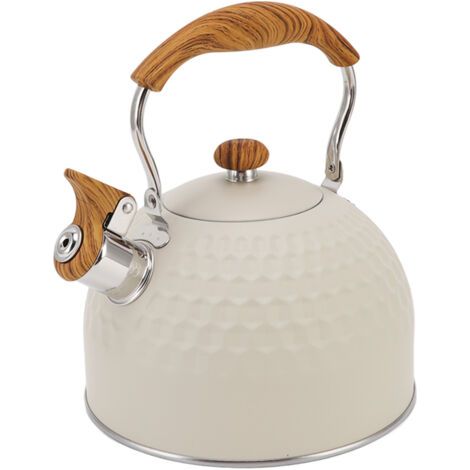 Bouilloire à sifflement 2,5 l en acier inoxydable, cuisinière à chauffage uniforme efficace, théière à sifflet avec poignée d'isolation thermique (1/5)