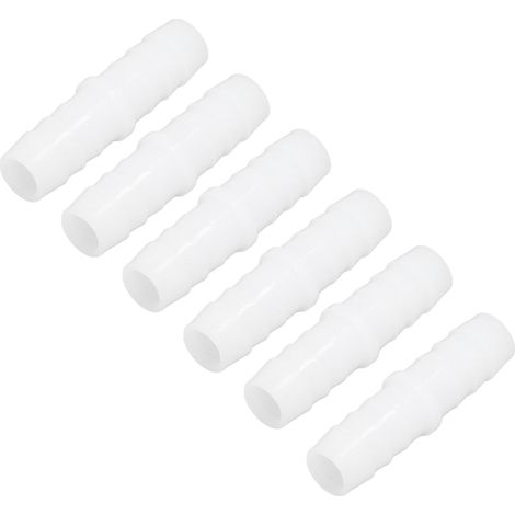 Lot de 10 connecteurs droits à barbes pour tubes flexibles en plastique, connecteurs de réparation à barbes de diamètre égal, 14-14 mm (1/5)