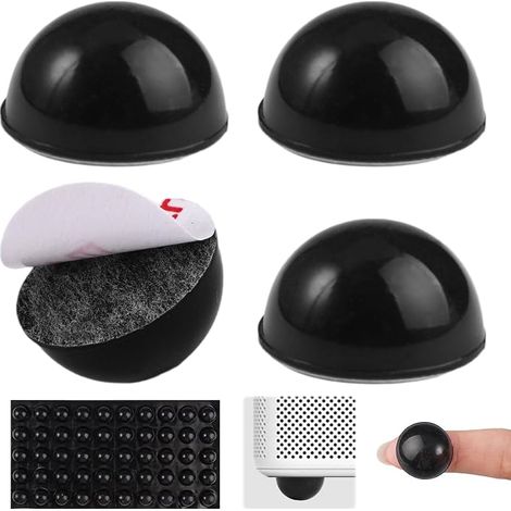 Pieds en Silicone pour Haut-Parleurs, Noir 18 x 10mm Patin Caoutchouc, Demi-Sphère, pour Appareils, Table, Ordinateur Et Tiroirs (1/3)