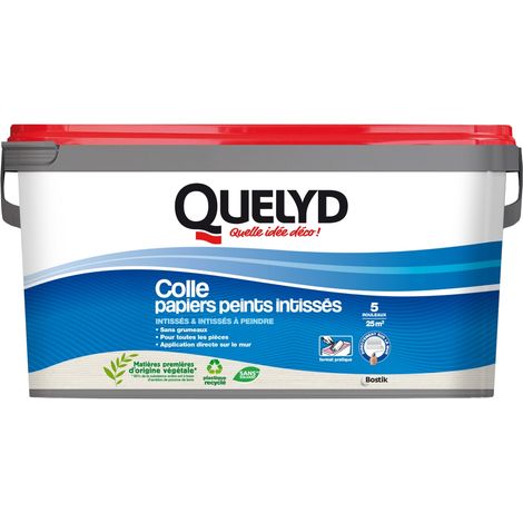 Colle papiers intissés 3kg – Formule premium spéciale intissés à peindre – Pose rapide sans détrempage – Rendement 21m² – Quelyd