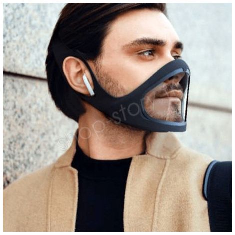 SMILE MASK : Masque silicone transparent avec visière ouvrante (1/5)