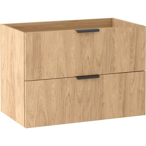 Meuble sous vasque suspendu 2T L.80 cm effet chêne Hikora LUNA Furnidea (1/5)