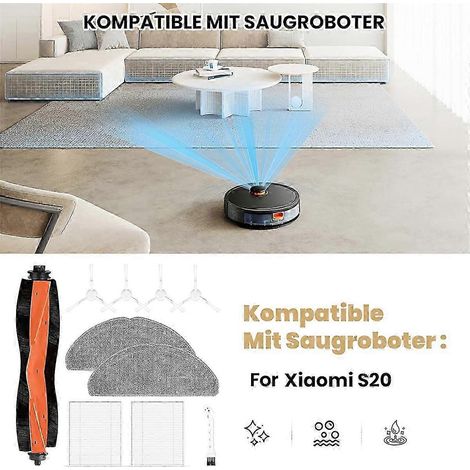 Repuestos para aspiradora robot Xiaomi S20: Cepillo lateral principal, filtro HEPA, paño de fregado, accesorios (Edición 0621) (1/4)