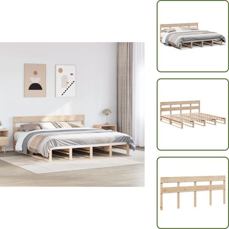 Massivholzbett ohne Matratze 180x200 Kiefernholz - Bettgestell - Bettgestelle - Bettrahmen - Bett (1/5)