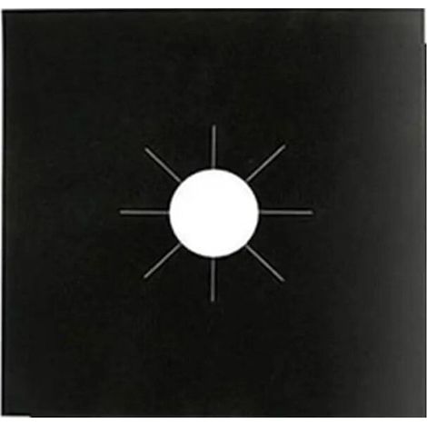Bruleur Couvre-Bruleur - Protection Réutilisable Pour Plaque De Cuisinière - En Tissu Verre Revêtu PTFE - 27 x 27 cm - Épaisseur 0,12 mm - Noir Ou Argent - 1 Pièce (1/5)