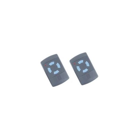 Confezione da 2 telecomandi per porta da garage Sdre HSM4 868 MHz con 4 pulsanti, colore blu. Sostituisce i trasmettitori Hormann 868 MHz: HS4, HSM2, HSP4, HS1, Tubauto HSM4, Tubauto HS4 e altri.