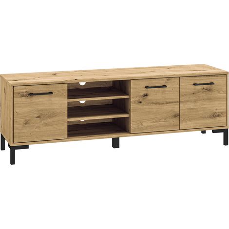 Meuble TV 3 portes 155 cm Liora Bois (1/5)