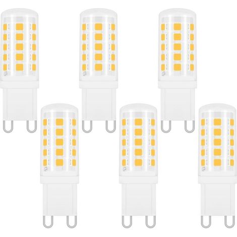 G9 LED 4W Blanc Neutre 4000K, 400LM, Équivalent Halogène G9 40W 33W, 360 Degrés, AC 220-240V, LED Lampe Neutre pour Lumière Miroir, Lampe de Table, Non-dimmable, lot de 6 [Classe énergétique D] (1/5)