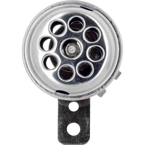 Klaxon chromé avertisseur sonore 66mm 12V 105 dB moto scooter mobylette voiture vintage (1/2)