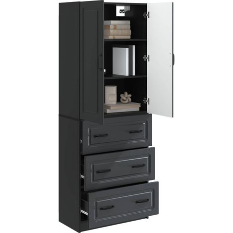 Set di armadi 2 pz Nero 66 x 34,5 x 87 cm Legno ingegnerizzato DAS679464 (1/5)