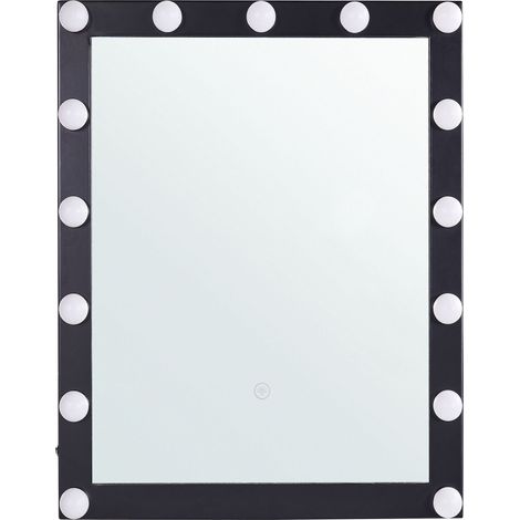 LED-Badezimmer-Spiegel ODENAS 50 cm 60 cm Schwarz