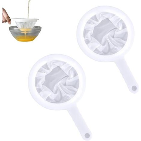 2 Pièces Alimentaire Filtre, Nylon Tamis Fin Avec Poignée 200 Mesh Tamis Cuisine, Tamis Cuisine Plastique Pour Jus Lait Café (1/5)