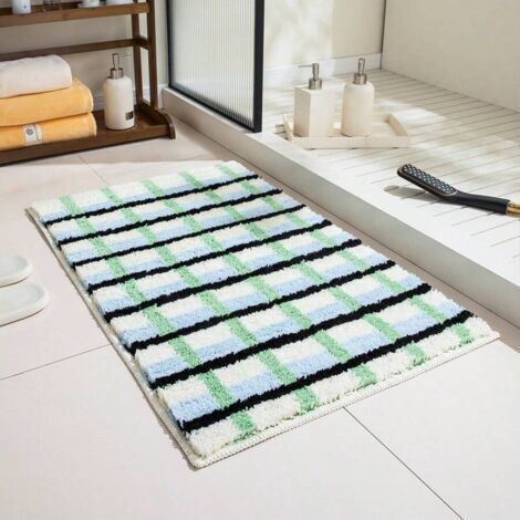 Tapis de bain style campagne, tapis absorbant pour les pieds, tapis antidérapant, tapis de toilette - 40 x 60 cm (1/3)
