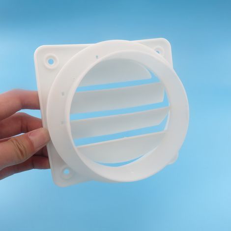 Wandmontierter Lufteinlass für Frischluftzufuhrsystem, 100 cm quadratisches, lamellenförmiges Frischluft-Einlass-/Abluftgitter, externe Belüftungs- und Regenschutzplatte. (1/5)