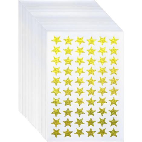 600 étiquettes autocollantes pailletées étoiles, autocollants brillants 1,3 cm pour récompenses scolaires, DIY (10 feuilles) (1/4)