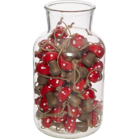 Décoration de sapin champignon en bois dans une jarre rouge - Atmosphera créateur d'intérieur (1/2)
