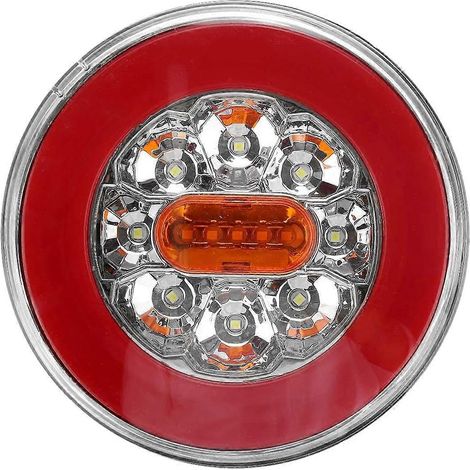 Feu arrière rond à LED 4 en 1 pour camion, remorque, camion et camping-car, 12-24 V()